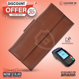 100% Leather Wallet
Leather SR Women's RFID Blocking 
Large Capacity Phone Holder Pocket Compatible for Iphone 13 Max Pro with 13 Card Slots
5 Cash/Receipt Compartments
1 Id Window
Was:	$24.99 Details
Price:$19.99 Get Fast
You Save:	$5.00 (20%)
Free Shipping with Amazon Prime
For more details visit https://leathersr.com/shop/
#Leathersr #Leather #Leatherwallet #womenwallet