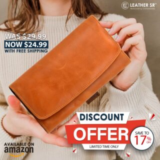 Hurry Up! 
Save 17%
LEATHER SR Women Wallet
Genuine Leather Wallet for Women RFID Blocking Trifold Style in Crazy Horse Finish Top Grain
Real Leather Clutch Wallet with Vintage Look
Was: $29.99 Details
Price:$24.99 Get Fast, Free Shipping with Amazon Prime
For more details visit https://leathersr.com/shop/
#Leathersr #Leather #Leatherwallet #womenwallet